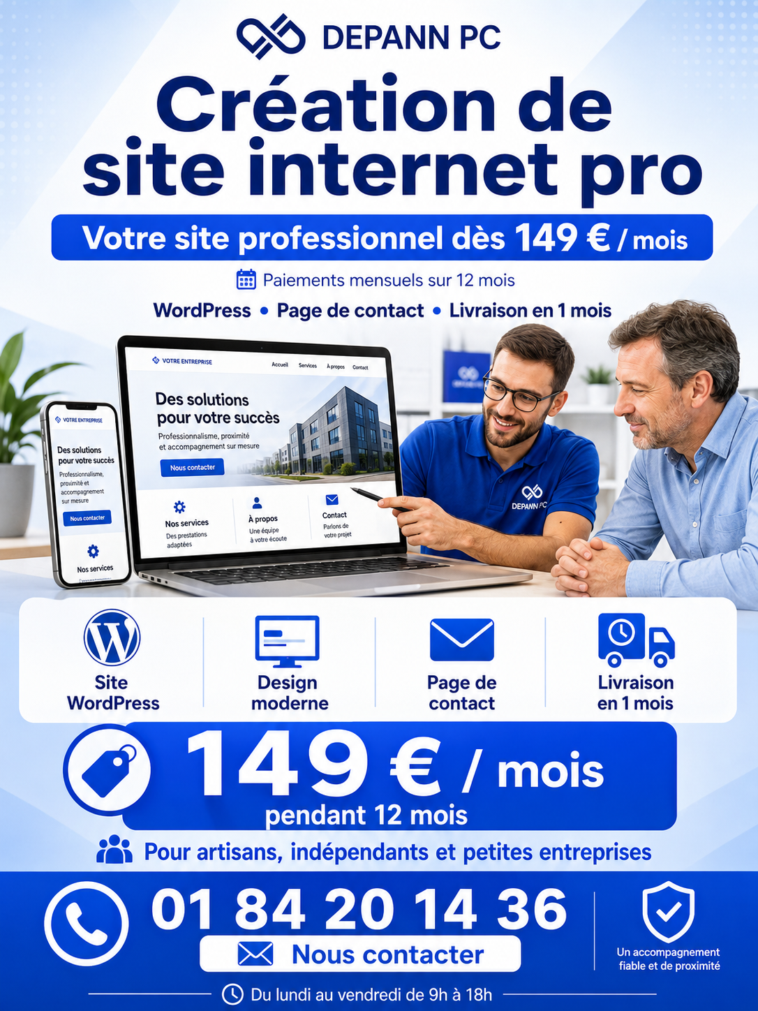 depann PC creation site internet